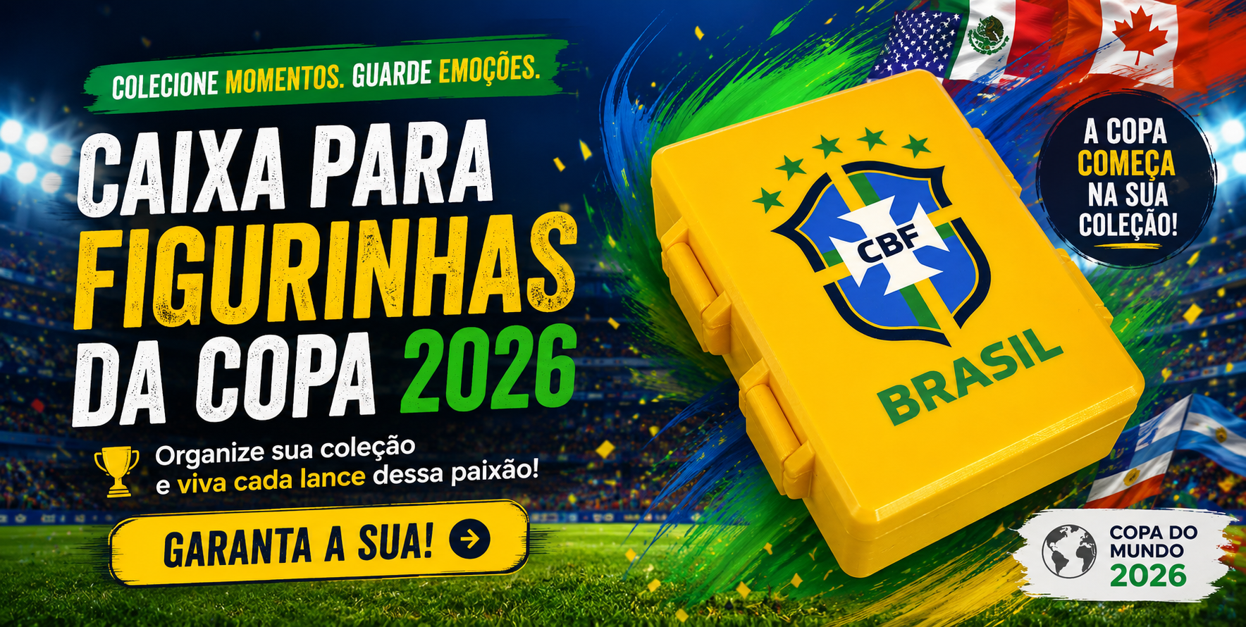 Caixa Figurinhas da Copa do Mundo