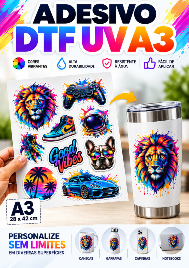 Adesivo DTF UV A3