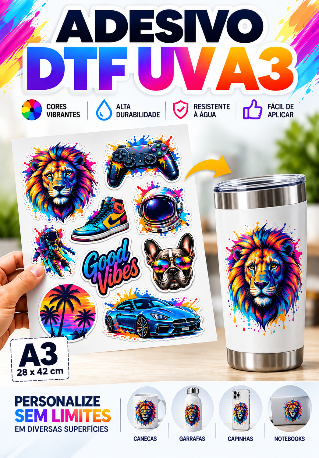Adesivo DTF UV A3