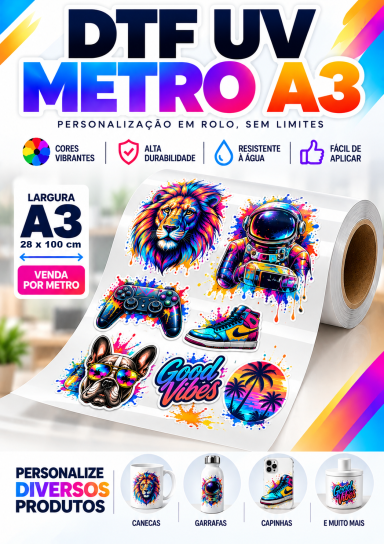 Adesivo DTF UV Metro A3