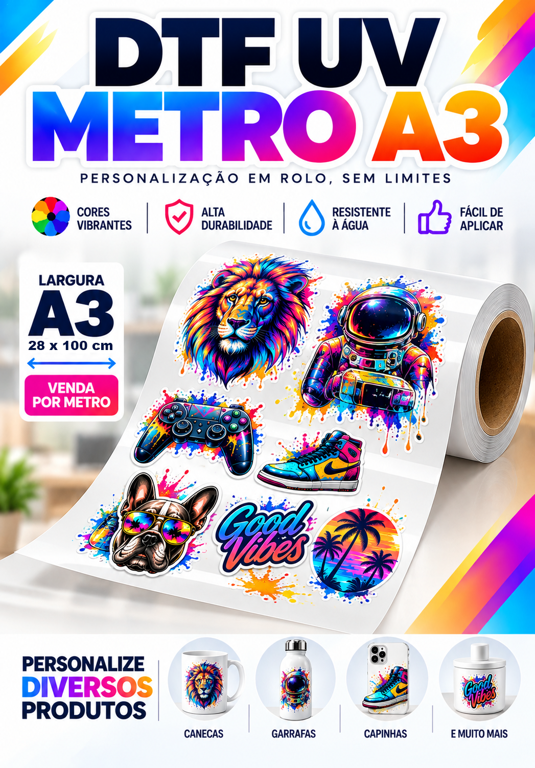 Adesivo DTF UV Metro A3